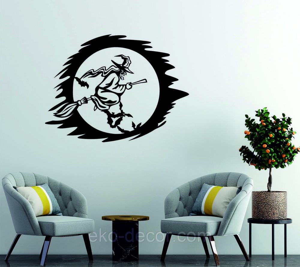 Декоративное настенное Панно «Ведьма» Декор на стену 90*68 см, Черный Киев - изображение 1