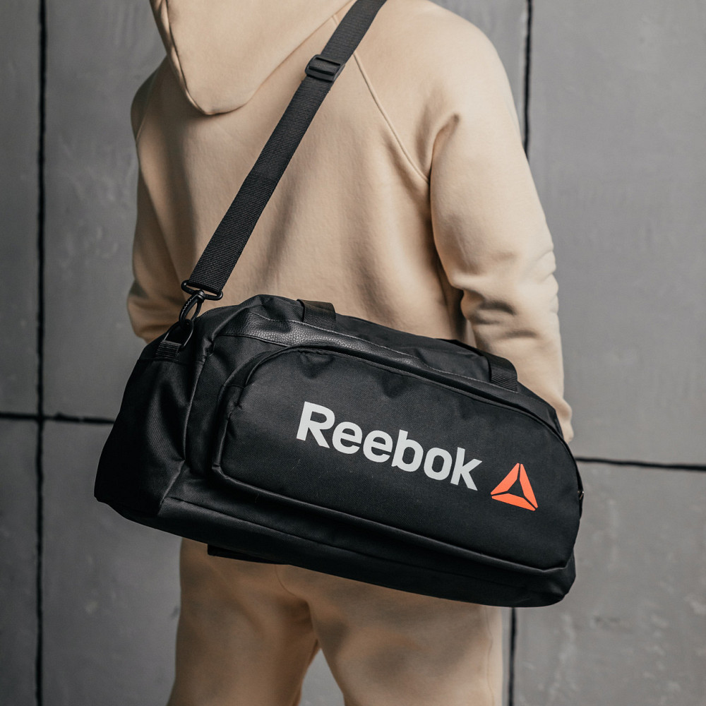 Дорожня сумка Смуга Білий Рібок чоловіча для подорожей чорна 50*26*20 см, спортивна сумка чоловічаMasterSem Київ - фото 5