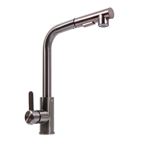 PLATINUM Кухонний змішувач Platinum FC-3 з висувною лійкою (PVD чорний) Коломия