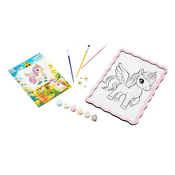 Картина по номерах "Єдиноріг" Puz-22943 формат А4 пензлик, фарби, кріплення для стіни Вінниця