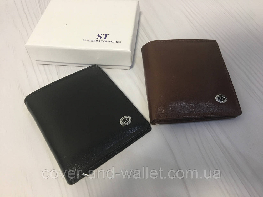 Маленький кожаный мужской кошелек вертикального типа ST B MS-33 Киев - изображение 10