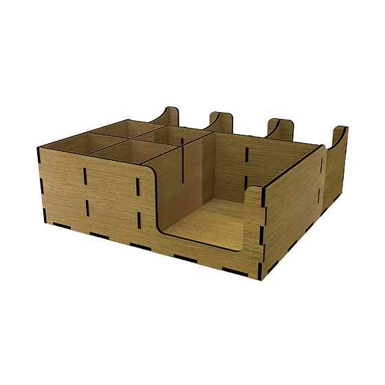 Органайзер EKOSTAR дерев'яний темний горіх з отворами для кришок 30*30 Київ