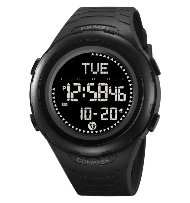 Часы мужские наручные спортивные Skmei 2166 Compass с компасом и шагомером (Черный) Винница - изображение 1