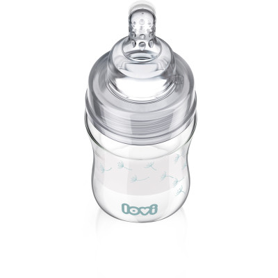 Пляшечка для годування Lovi Diamond Glass Botanic скляна 150 мл Світло-синя (74/105) Вінниця - фото 2