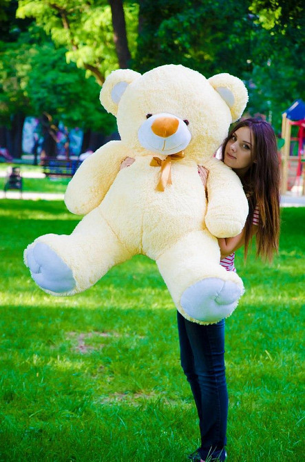 Плюшевий ведмедик М'яка іграшка Томии 150 см Персиковий Тернопіль - фото 1