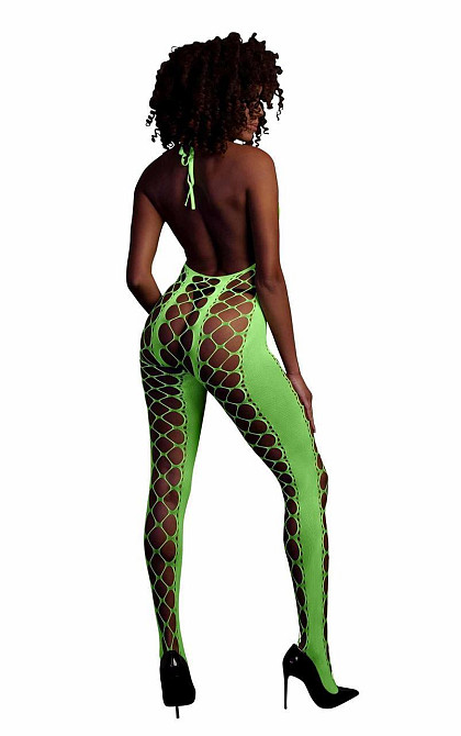 Бодістокінг - Ouch! Bodystocking With Halterneck Green, XS/XL Sex Aura Київ - фото 2