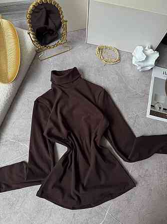 Жіночий теплий базовий гольф ангора на флісі. Шоколад, 48/52 Одеса