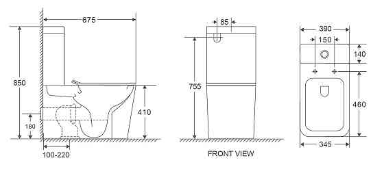 Унітаз-компакт Mixxus Premium Quadro-0402-R 675x390x855mm, система змиву RIMLESS   ( MP6458 ) 37090 Харків