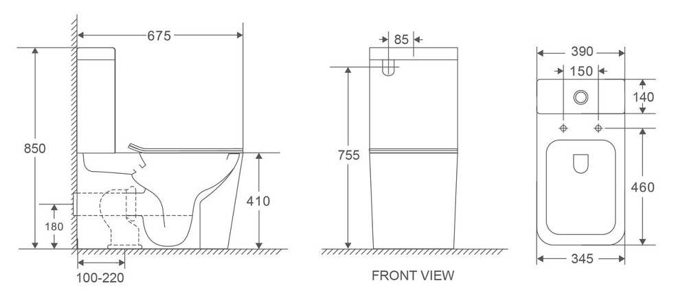 Унітаз-компакт Mixxus Premium Quadro-0402-R 675x390x855mm, система змиву RIMLESS   ( MP6458 ) 37090 Харків - фото 2