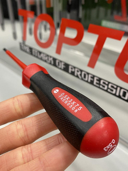 Викрутка діелектрична шліцьова TOPTUL 3x75 мм (1000V) FAEB0308 Одеса - фото 2