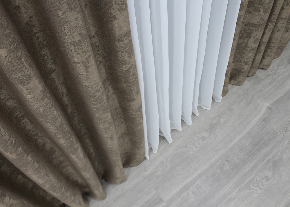 Шторна тканина жакард, колекція "Sultan XO" Туреччина колір какао 1486ш Київ - фото 4