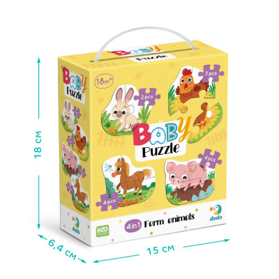 Пазл DoDo 4 в 1 Baby puzzle. Сельские животные (300686) Винница - изображение 4