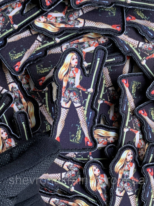 Печатный шеврон Девушка снайпер (Форма контурная. На липучке) Размер 9x5см Киев - изображение 4