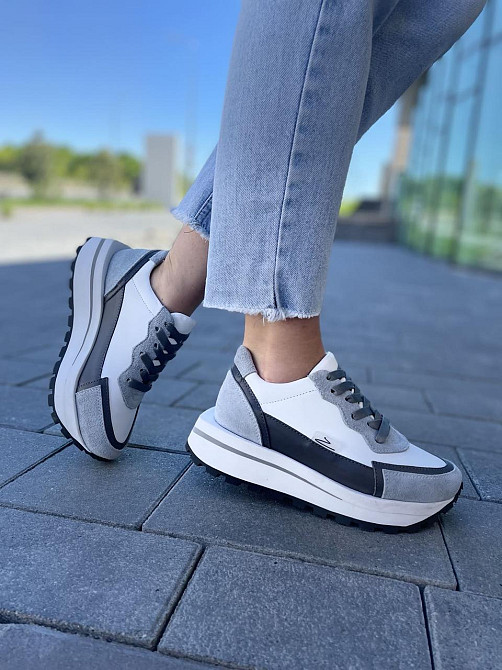 Olli Кросівки жіночі OLLI T-2-Атиа білий/сірий (весна-осінь, шкіра натуральна) (5042) Коломыя - изображение 9