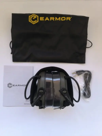 Активні захисні навушники Earmor M31 Plus з кріпленням Чебурашка Earmor M16A (Оливковий) Вінниця