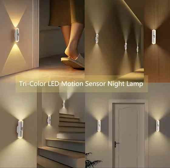 LED  світильник з датчиком руху і датчиком день/ніч (теплий і холодний білий в одній лампі) Смела