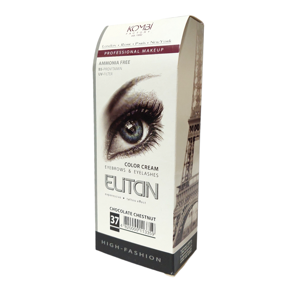 Фарба для брів та вій Елітан Шоколадний каштан Тон №37 професійна Запоріжжя - фото 1