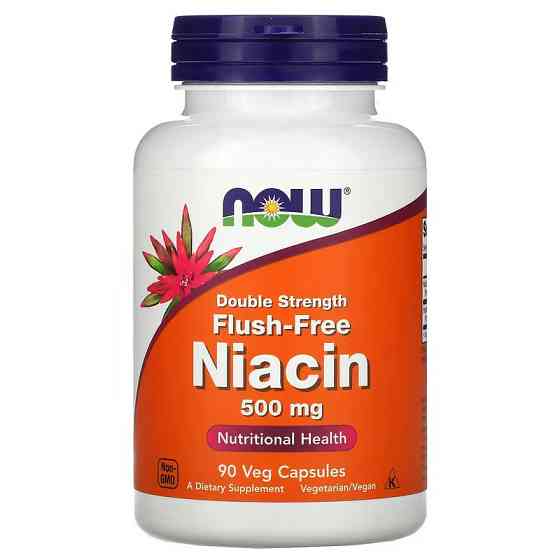 Ниацин NOW Flush-Free Niacin, Double Strength, 500 mg, 90 Veg Capsules Луцк