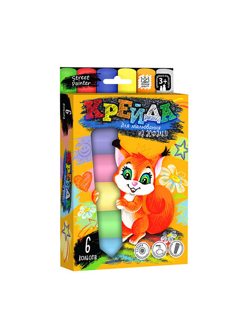 Дитяча крейда для малювання на асфальті велика MEL-01-04, 6 шт Вінниця - фото 1
