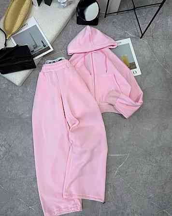 Женский утепленный прогулочный костюм двойка в спортивном стиле трехнить на флисе Барби, 42/44 Одесса