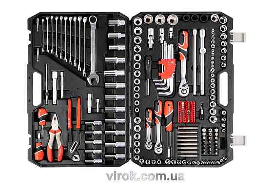 Набір головок торцевих YATO : квадрат 1/2", 3/8", 1/4" з інстр-ми, насадки викруткові. 225 шт. (222] Одеса