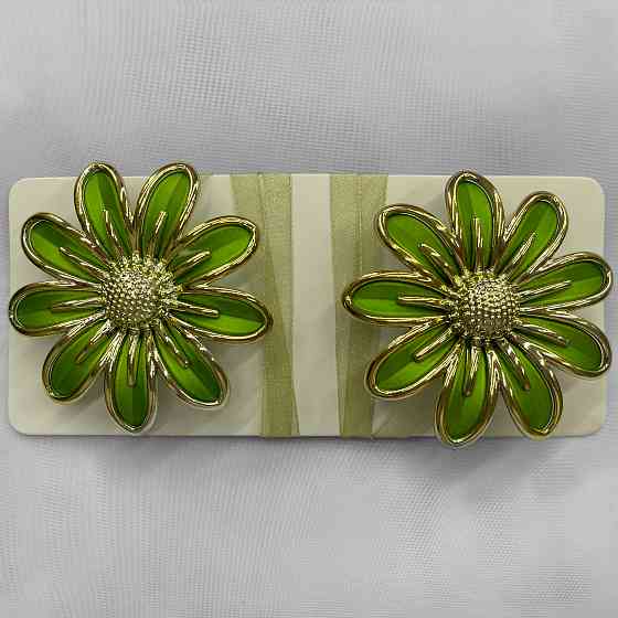 Магніти для штор і гардин Грейс набір 2 шт Зелений з золотистим (81-149) Київ