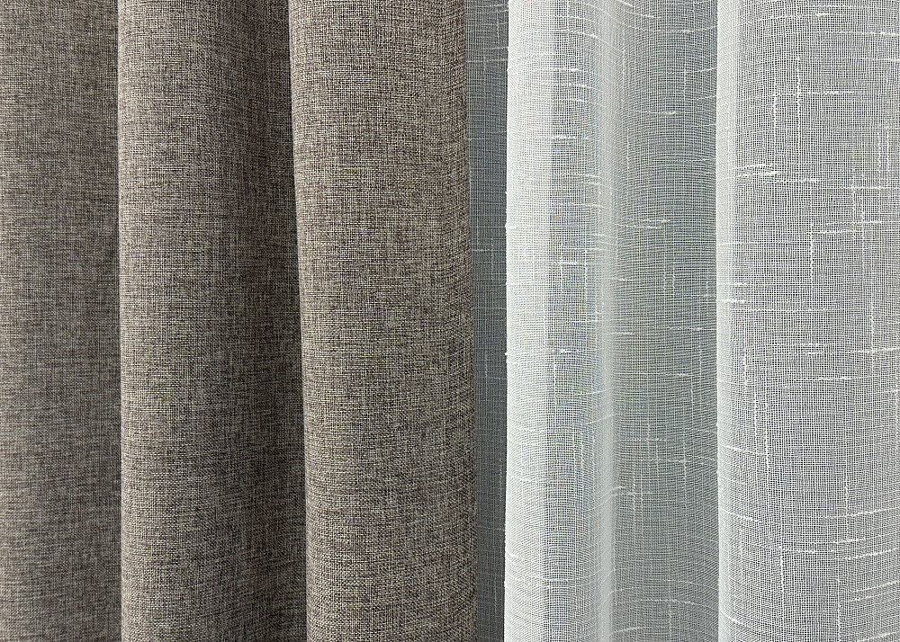 Комплект штор VR-Textil Лен Мешковина 150х270 2шт и Тюль 500х270 1769ш-115т Серый с белым 71-029/4 Киев - изображение 6