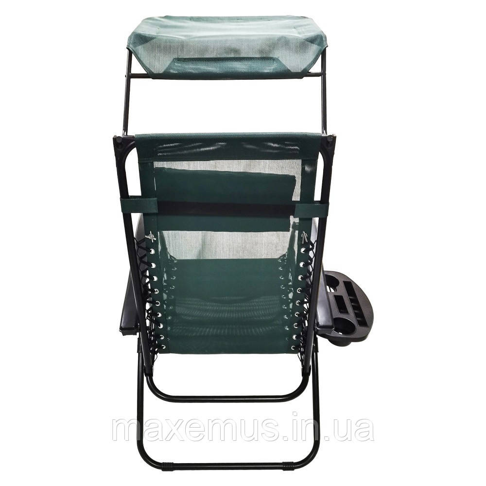 Шезлонг лежак раскладной с козырьком садовое кресло Bonro SP-167A для сада и дома отдыха на природе зеленый Мостиска - изображение 6