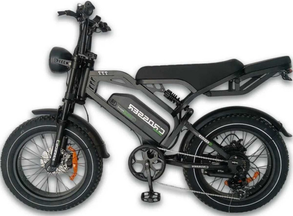 Електровелосипед фетбайк Crosser 777 (500ВТ 48V 15Ah) - Чорно-зелений. Харків - фото 3