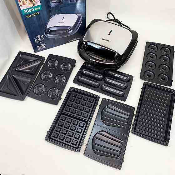 Вафельниця мультимейкер зі змінними формами, Притискний гриль для булочок і сендвічів LI-87 Івано-Франківськ