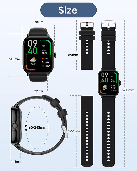 Смарт-годинник LLKBOHA P72: 1,85" HD-дисплей, Bluetooth-дзвінки, 111+ спорт-режимів, моніторинг здоров’я Київ - фото 15