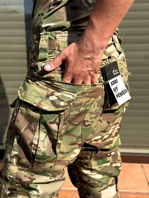 Тактичні чоловічі літні штурмові посилені штани Call Dragon ріп стоп мультикам з регуляцією наколінників Львів - фото 8