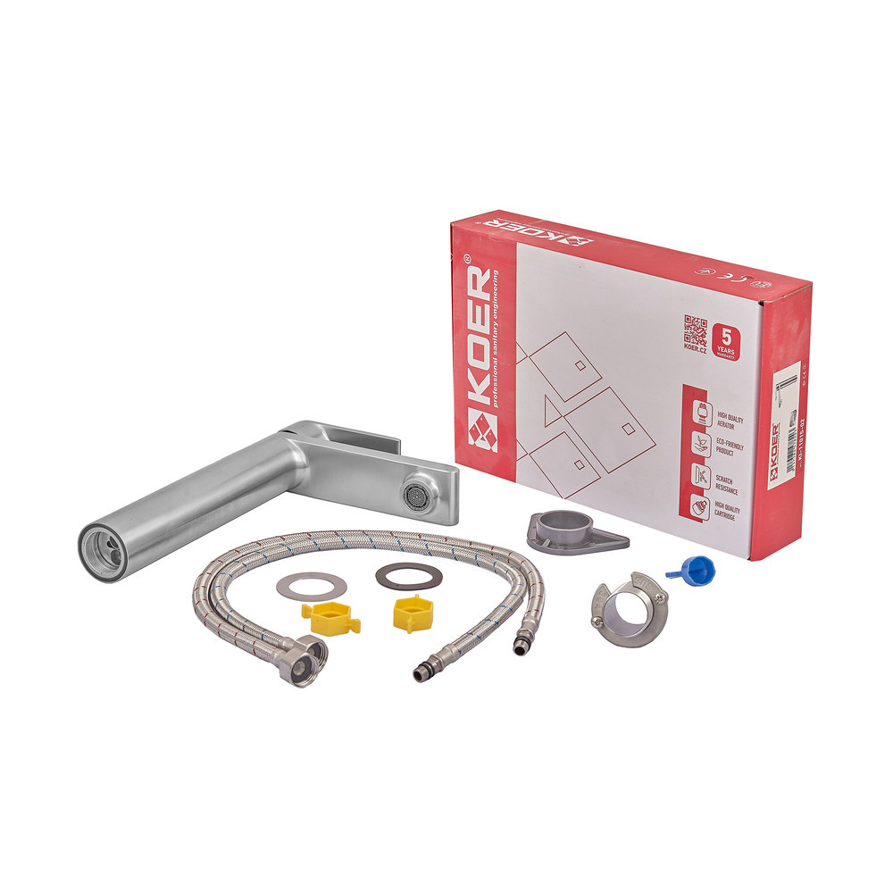 Высокий смеситель для умывальника Koer KI-11015-02 из нержавеющей стали цвет нерж (KR4782) Харьков - изображение 7