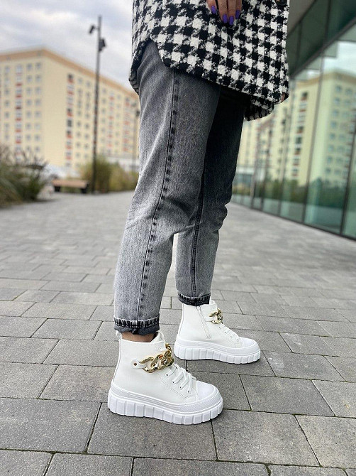 Кеды женские белые эко-кожа размер 37-41 (4759) Коломия - фото 6