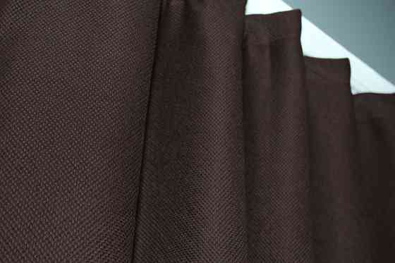 Комплект коротких штор VR-Textil Лен-блэкаут Лен Мешковина № 291ш Венге 130х170см 2 шт (35-0003) Киев