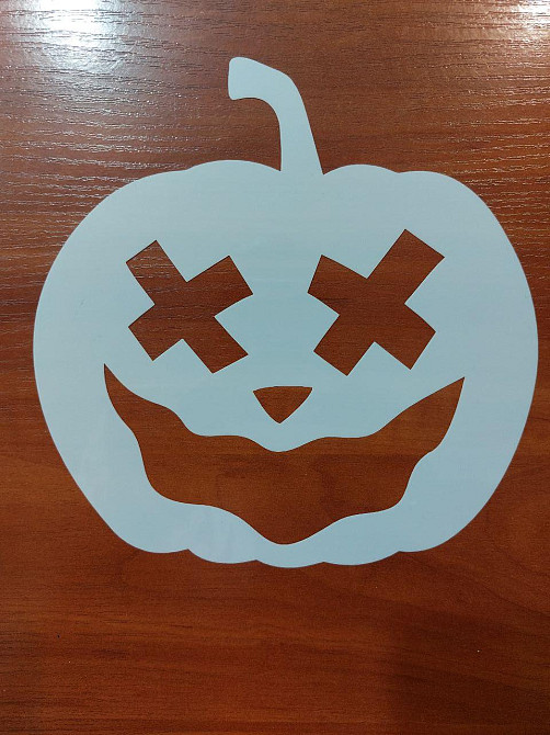 Трафарет Хэллоуин Тыква 20 на 16 см серый Киев - изображение 3