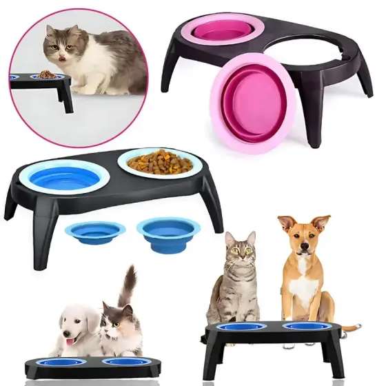Миска Pet Bowl Set двойная на сложной подставке для собак и кошек Коломыя