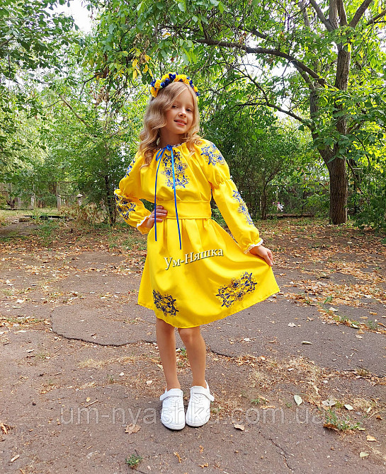 Сукня вишиванка жовто-синя Кривий Ріг - фото 3