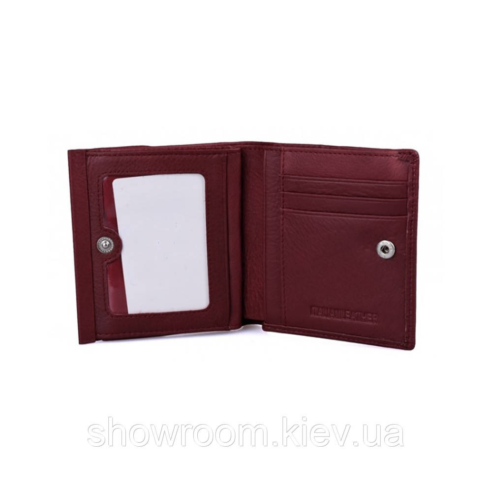 Компактный женский кожаный кошелек (902) бордовый Киев - изображение 4