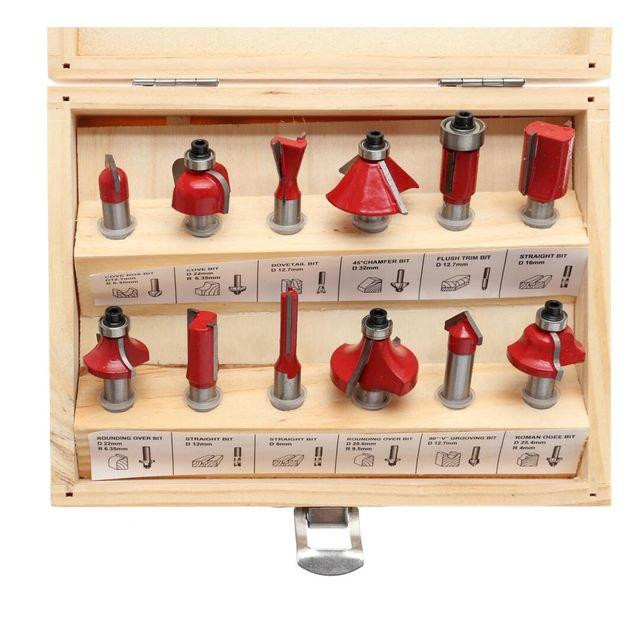 Набор фрез по дереву 12 шт в деревянном футляре Киев - изображение 8