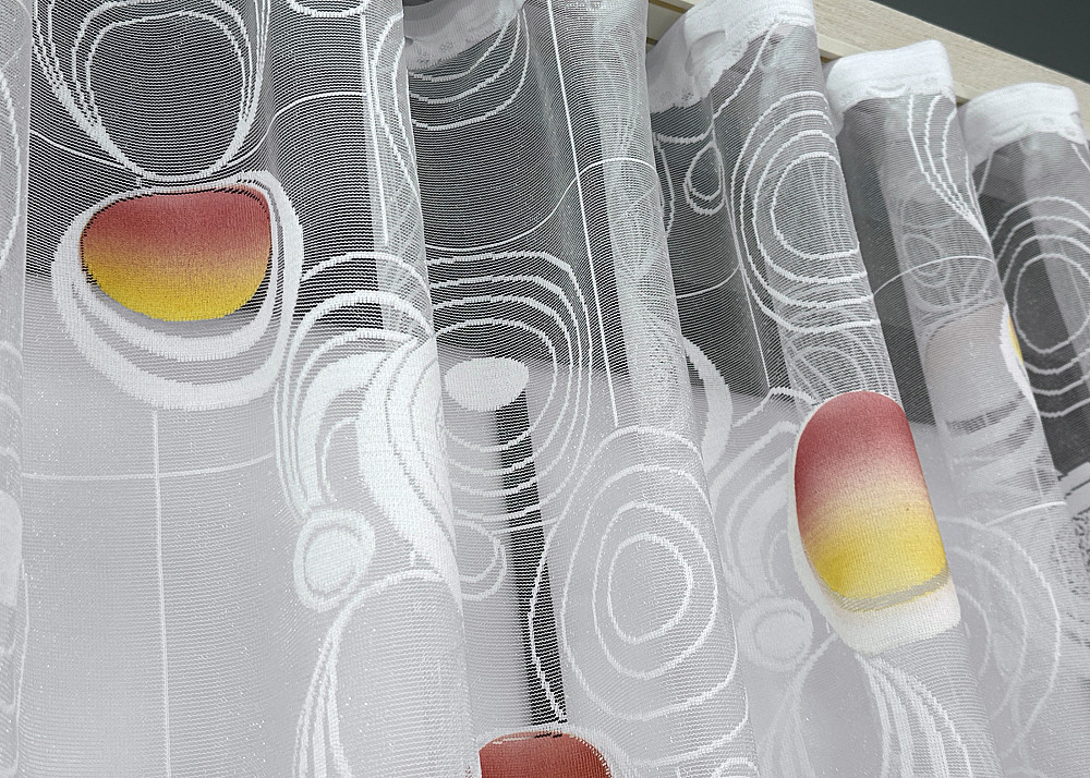 Тюль жаккард VR-Textil № 1883т Арка на кухню цвет белый 500х150 см (53-0085) Киев - изображение 7