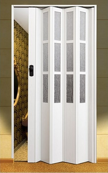 Дверь гармошка  полуостекленная Vinci Decor  Symfonia 860х2030х10 мм Арктично Белый Днепр - изображение 1