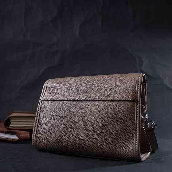 Кожаная женская сумка с полукруглым клапаном Vintage 22257 Бежевая Киев