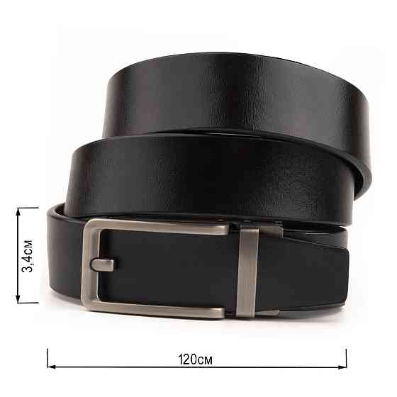 Чоловічий ремінь з оригінальною автоматичною пряжкою Vintage 20306 Чорний Київ