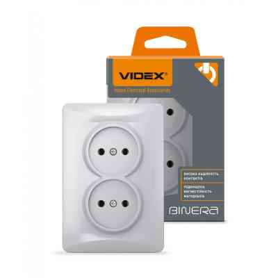 Розетка Videx BINERA 2ая серебр (VF-BNSK2-SS) Винница