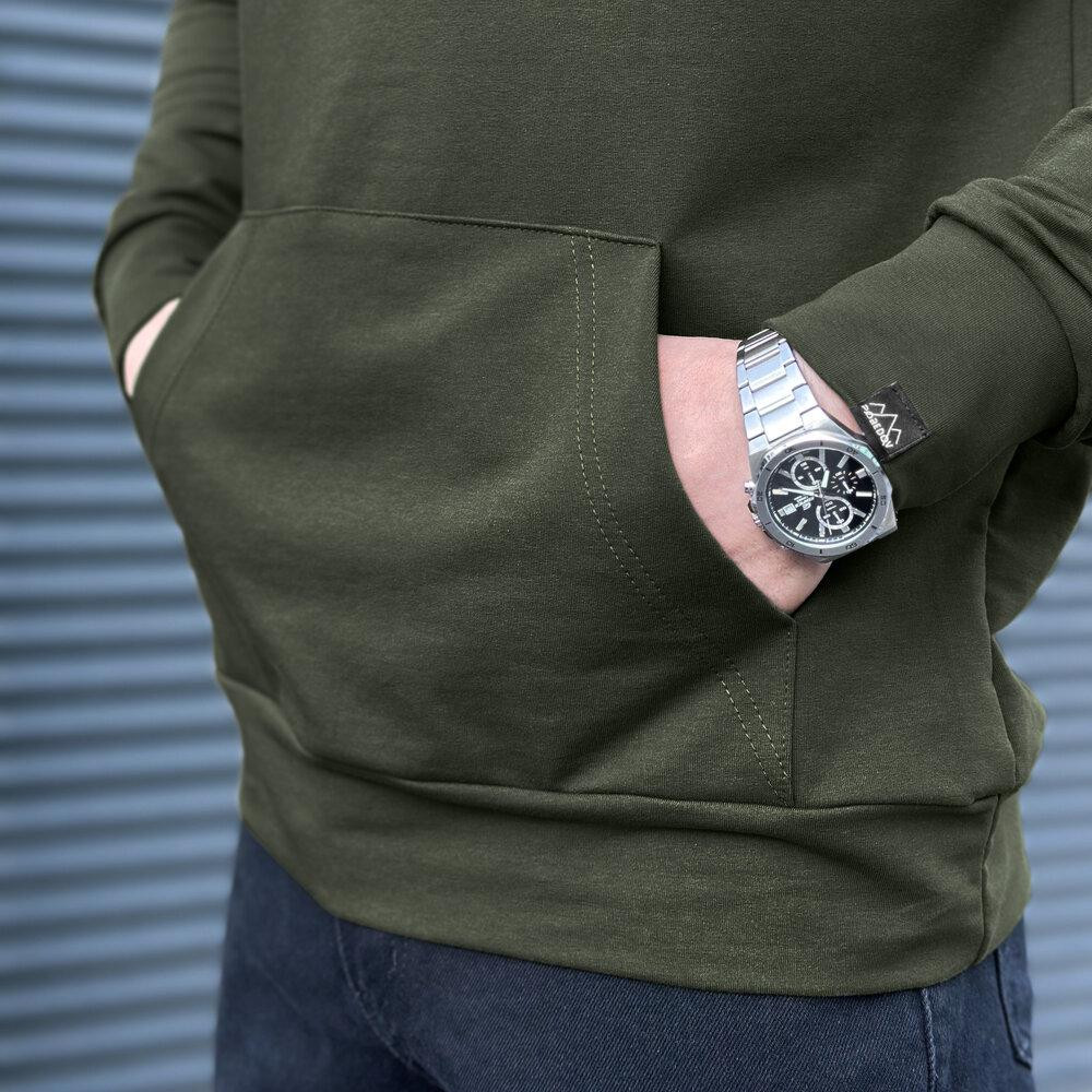 Чоловіче демісезонне худі з капюшоном світлий хакі Pobedov 001 Київ - фото 2