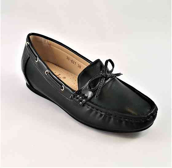 .Жіночі Мокасини Чорні Сліпони Шкіряні (розміри: 36) - 631 Дніпро
