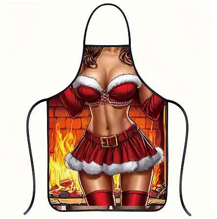 Фартух новорічний для жінок з приколом 74 на 54 см різнобарвний Київ