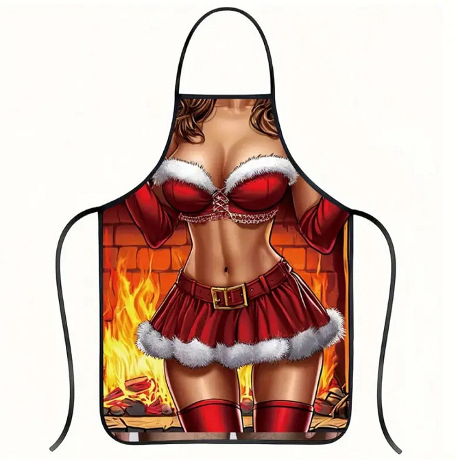 Фартух новорічний для жінок з приколом 74 на 54 см різнобарвний Київ - фото 1