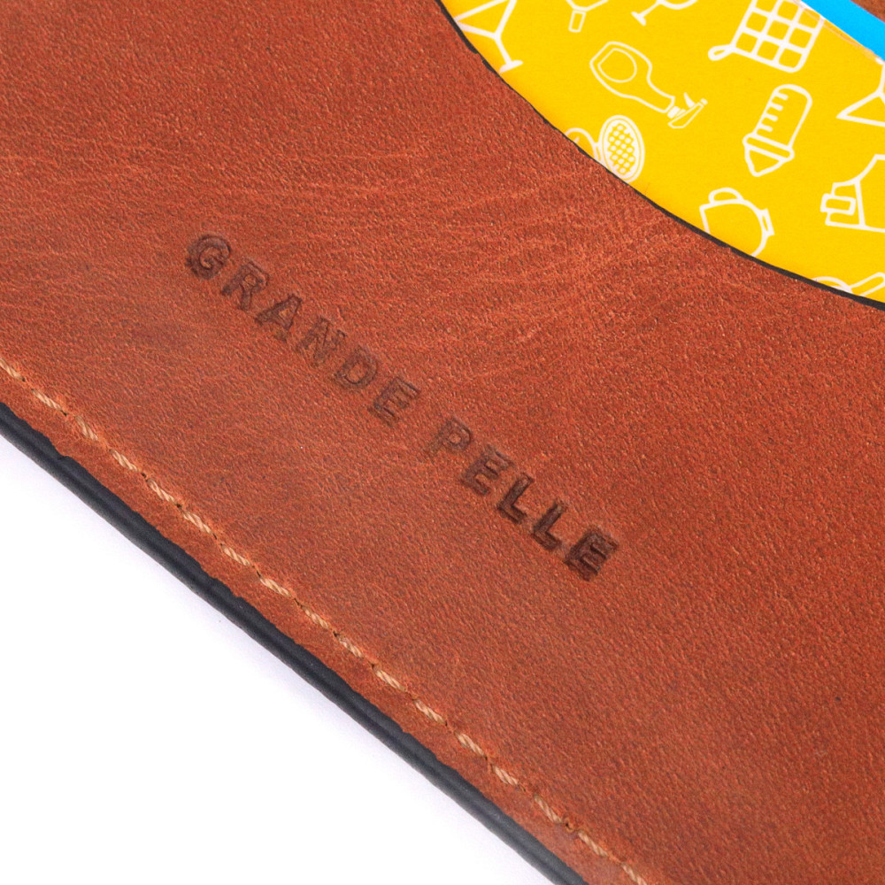 Обложка на автодокументы в винтажной коже Сердце Светло-коричневая (GRANDE PELLE) Киев - изображение 1